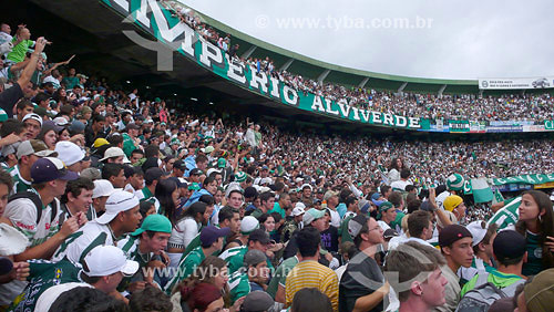   Soccer fans of Coritiba Football Club at Couto Pereira stadium - Curitiba city - Parana state 