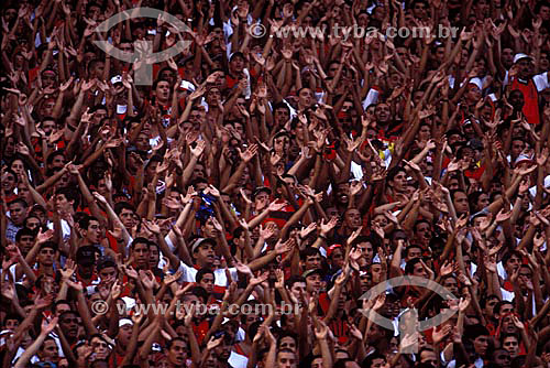  Cheering of Flamengo Soccer Team in Maracana Stadium (*) - Maracana neighbourhood - Rio de Janeiro city - Rio de Janeiro state - Brazil  (*) The Stadium is a National Historic Site since 12-26-2000. 