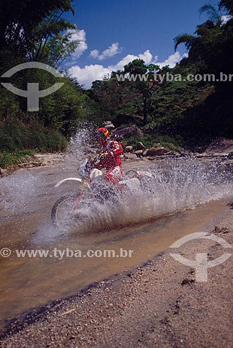  Motorcycling / Motocross - pilot on the moto during the race 