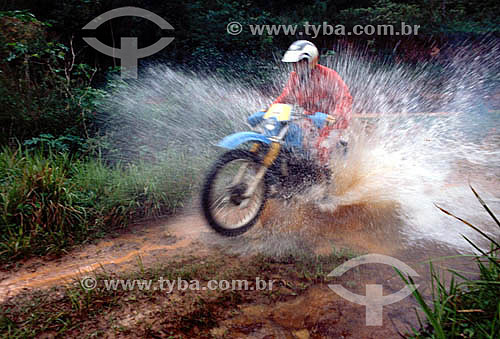  Motorcycling / Motocross - pilot on the moto during the race 