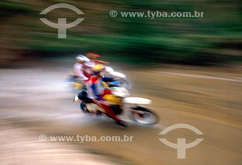  Motorcycling / Motocross - pilots on the moto during the race 