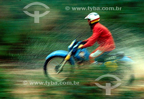  Motocross - pilot on the moto during the race 