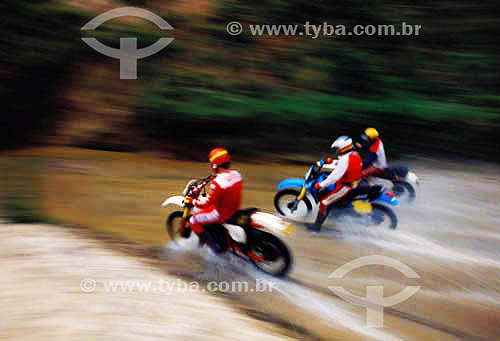  Motorcycling / Motocross - pilots on the moto during the race 