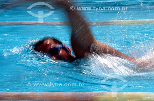  Swimming - swimmer at swimming pool 