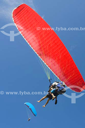  People practicing Parachuting  - Florianopolis city - Santa Catarina state - Brazil 