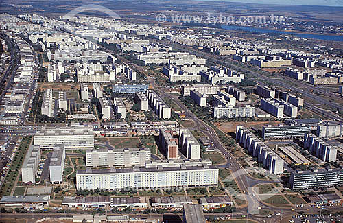  Aerial view of residential buildings - Brasilia city * - Federal District - Brazil  *The city of Brasilia is World Patrimony for UNESCO since 12-11-1987. 