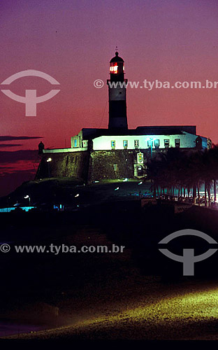  Farol da Barra (Barra Lighthouse) at sunset - Salvador city* - Bahia state - Brazil  *The city is a UNESCO World Heritage Site since 06-12-1985. 