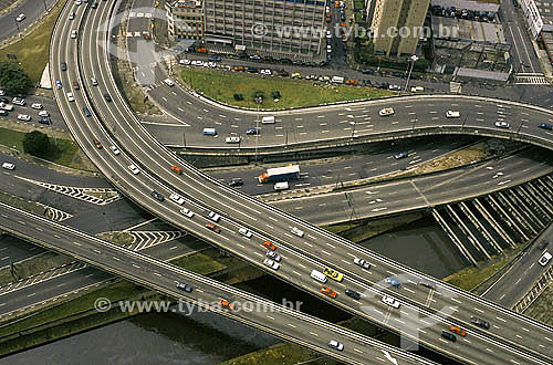  Aerial view of viaducts - Sao Paulo city - Sao Paulo state - Brazil 