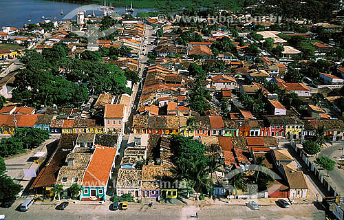  Aerial view of the historical center of Porto Seguro, south coast of Bahia state - Brazil 04/2000 