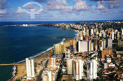  Aerial view of Fortaleza city coast (beach) - Ceara state - Brazil - March 2002 