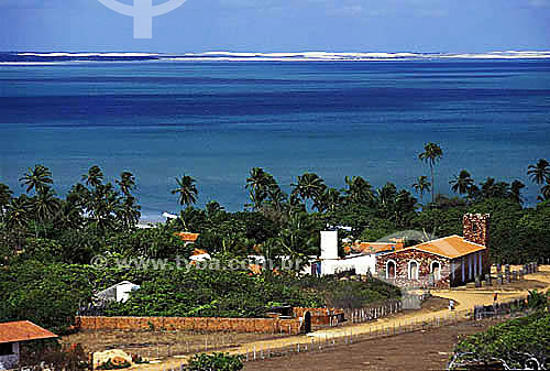  Aerial view of the village of Jericoacoara - Ceara state - Brazil 