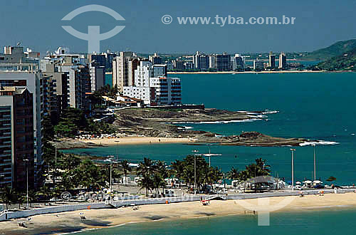  View of the beach and buildings - Guarapari - Espirito Santo state - Brazil 