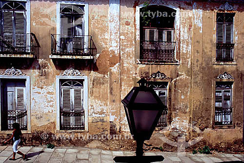  Light post and facades - Sao Luis city* - Maranhao State - Brazil  *The city is World Heritage for UNESCO since 12-04-1997 and the architectural and town planning group of the city is National Historic Site since 03-13-1974. 