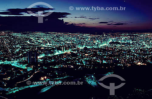  Aerial view of Belo Horizonte city at night - Minas Gerais state - Brazil 