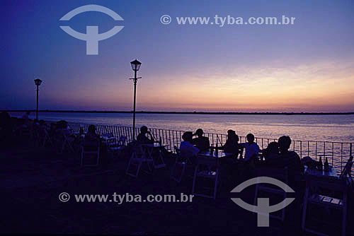  Silhouette of people at the harbor - Belem city - Para state - Brazil 