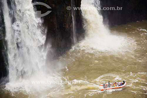  Tourism boat at Iguazu Falls - Parana state - Brazil 