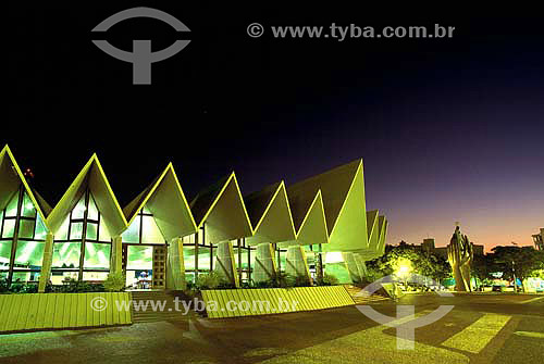  Our Lady of Aparecida Cathedral at night - Cascavel city - Parana state - Brazil - March 2004 