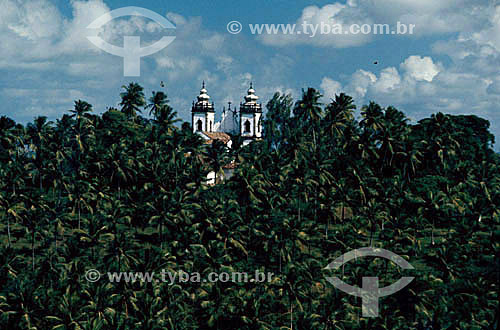  Church between coconut palm trees - Olinda city - Pernambuco state - Brazil 