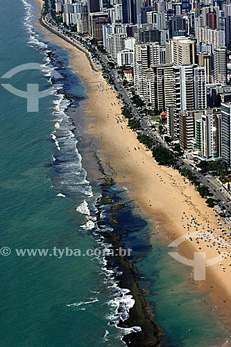  Aerial view of the Boa Viagem Beach - Recife city - Pernambuco State - Brazil 