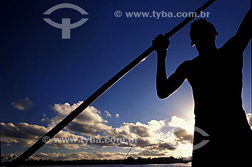  Silhouette of a man - Maracaipe city - Pernambuco State - Brazil 