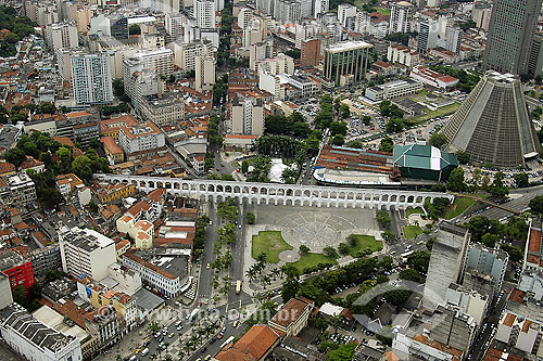  Aerial View of the Lapa arches at Rio de Janeiro city center - Rio de Janeiro state - Brazil 
