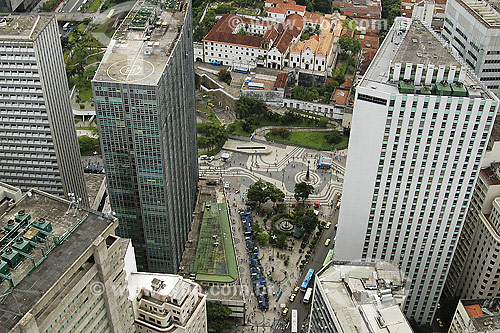  Aerial view of Santo Antonio convent and Largo da Carioca - Rio de Janeiro city center - Rio de Janeiro state - Brazil 
