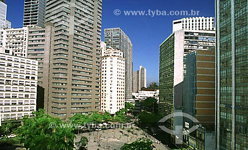  Overview of Rua São José street with Santo Antonio Convent* in the background - (Saint Antonio Convent) - Rio de Janeiro city - Rio de Janeiro state - Brazil 