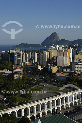  Lapa Arches with Sugar Loaf on the background - Rio de Janeiro city - Rio de Janeiro state - Brazil 