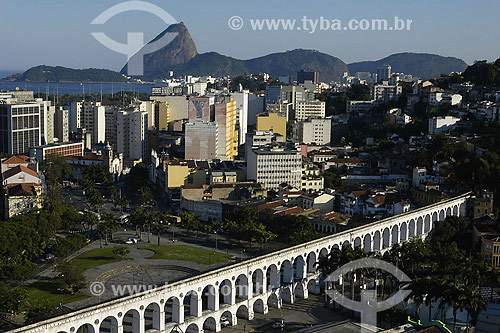  Lapa Arches with Sugar Loaf on the background - Rio de Janeiro city - Rio de Janeiro state - Brazil 