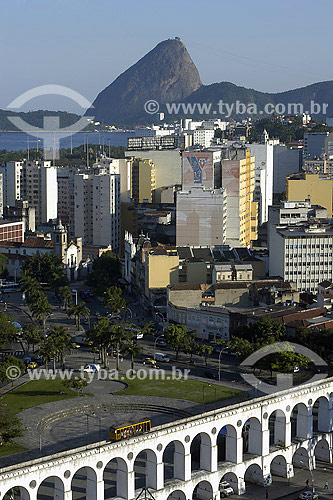  Lapa Arches with Sugar Loaf on the background - Rio de Janeiro city - Rio de Janeiro state - Brazil 