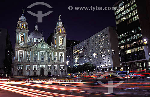  Igreja da Nossa Senhora da Candelária (Our Lady of Candelaria church) * at night - Rio de Janeiro city downtown - Rio de Janeiro state - Brazil  * The first construction was begun at the end of the 16th Century or the beginning of the 17th Century.  
