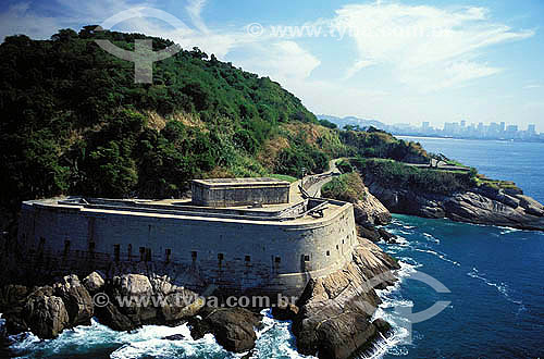  Sao Joao (St. John) Fortress (1) with part of the Sugar Loaf Mountain(2) in the background  - Rio de Janeiro city - Rio de Janeiro state - Brazil  (1) National Historical Site since 05-24-1938  (2)Commonly called Sugar Loaf Mountain, the entire rock 