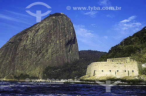  Sao Joao (St. John) Fortress (1) with Sugar Loaf Mountain(2) in the background  - Rio de Janeiro city - Rio de Janeiro state - Brazil  (1) National Historical Site since 05-24-1938  (2)Commonly called Sugar Loaf Mountain, the entire rock formation a 