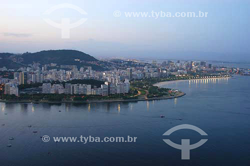  Aerial view of Guanabara Bay with Flamengo neighborhood and Rio de Janeiro city downtown  - Rio de Janeiro state - Brazil 