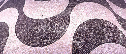  Copacabana Sidewalk - Rio de Janeiro city - Rio de Janeiro state - Brazil  (*)The Atlantica Avenue was inaugurated in 1906 with only one track. The actual form is from the 70`s and the project is from Roberto Burle Marx. He kept the old sidewalk wav 