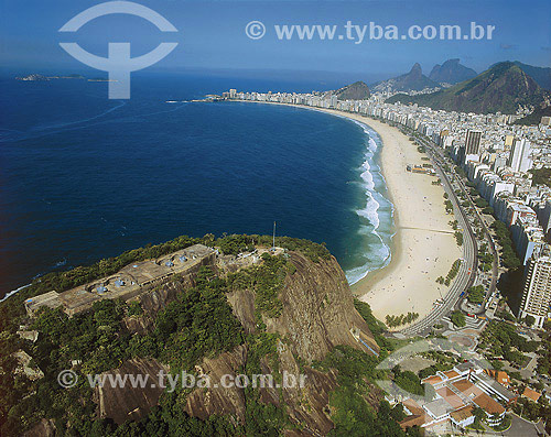  View of Copacabana beach from Leme Fort - Rio de Janeiro city - Rio de Janeiro state - Brazil  