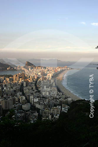   View of  part of the Lagoa Rodrigo de Freitas (Rodrigo de Freitas Lagoon)* in the left, and the Ipanema and Leblon Beaches in the right side  - Rio de Janeiro city - Rio de Janeiro state (RJ) - Brazil