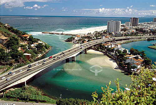  Joa Viaduct with the beach in the background - Barra da Tijuca neighborhood - Rio de Janeiro city - Rio de Janeiro state - Brazil 