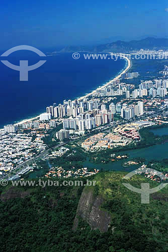  Aerial view of the Barra da Tijuca Beach from the Rock of Gavea - Rio de Janeiro city - Rio de Janeiro State - Brazil  
