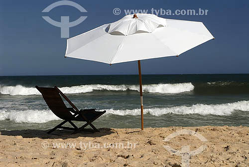  Beach umbrella and chair in Grumari beach - Rio de Janeiro city - Rio de Janeiro state 