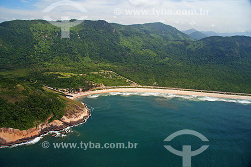  Aerial view of Atlantic Rainforest near Grumari beach - Rio de Janeiro city - Rio de Janeiro state - Brazil 