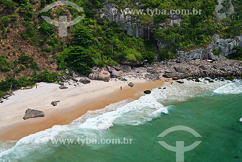  Aerial view of Abrico beach (used by naturalists) - Grumari - Rio de Janeiro city - Rio de Janeiro state - Brazil 