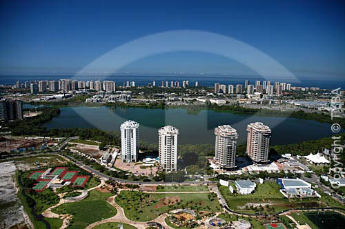  Aerial view  Barra da Tijuca neighbourhood buildings - Rio de Janeiro city - Rio de Janeiro state - Brazil 