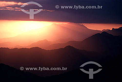  Serra dos Orgaos (Orgaos Mountain Range) at sunset - Petropolis city - Rio de Janeiro state -  Brazil 