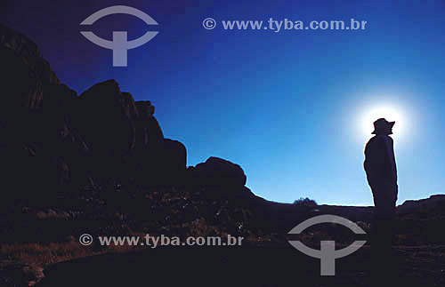  Silhouette of a man - Itatiaia National Park - Rio de Janeiro state - Brazil 