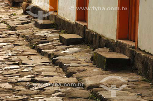  Detail of street made out of stones - Paraty town - Rio de Janeiro state - Brazil 