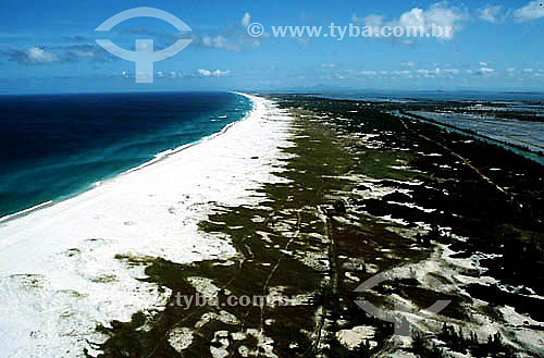  Aerial view of Praia Grande (Big Beach) - Arraial do Cabo city - Costa do Sol (Sun Coast) - Regiao dos Lagos (Lakes Region) - Rio de Janeiro state - Brazil 