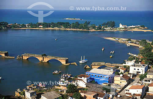  Aerial view of Barra de Sao Joao city - Rio de Janeiro state north coast - Brazil 