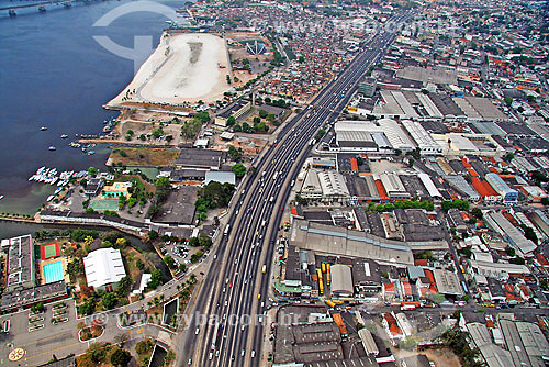  Aerial view of Avenida Brasil with Ramos Swimming Pool - Rio de Janeiro city - Rio de Janeiro state - Brazil 