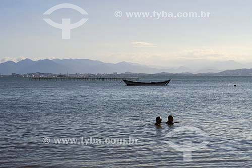  People swimming in Santo Antonio de Lisboa - Florianopolis city - Santa Catarina state - Brazil 